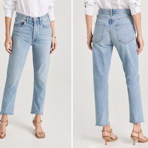 Agolde Riley High Rise Straight Crop jeans in Zephyr - 27
